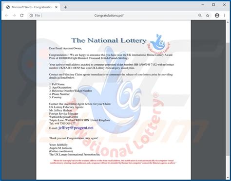 Lottery scam warning as fake letters telling public they’ve won World.